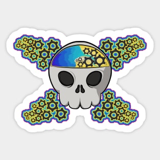 Psychologists crew Jolly Roger pirate flag (no caption) Sticker